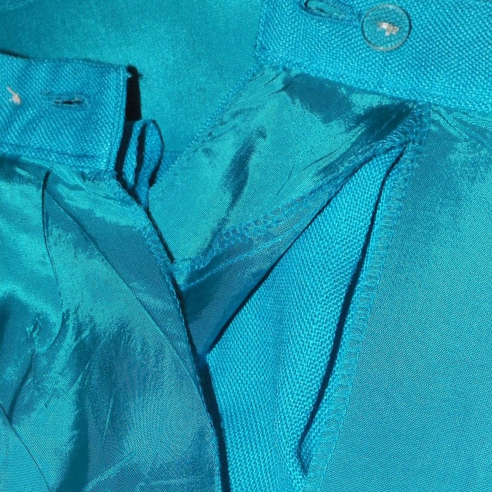 VTG Harrington Square 2PC Blue Skirt Jacket Suit - Picture 8 of 9